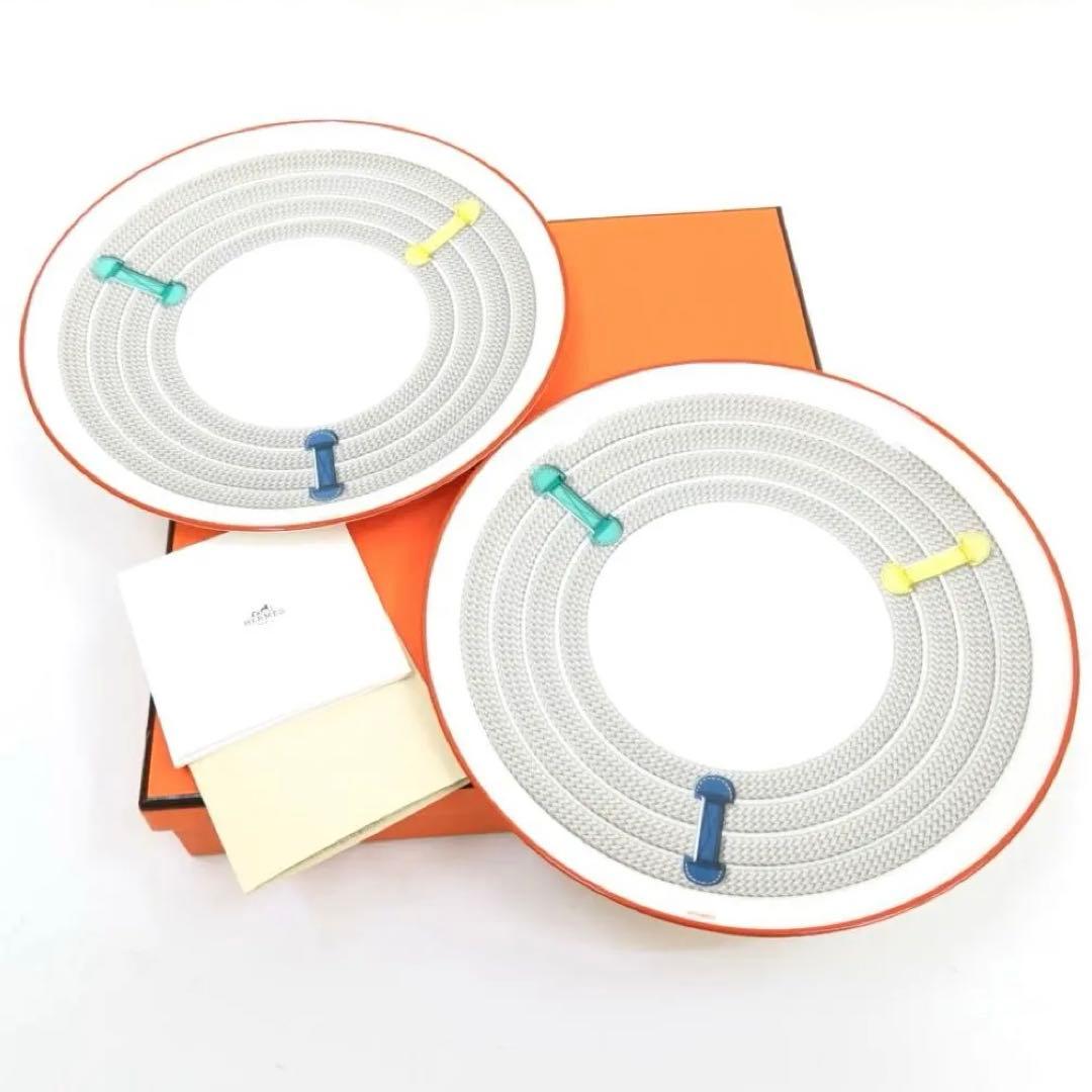 エルメス　デザートプレート　トレサージュ・エケストル　ペア　皿