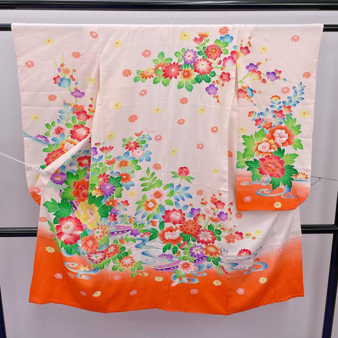 ★4035★ 子供着物 七五三 女の子 四つ身 単品 単衣仕立て