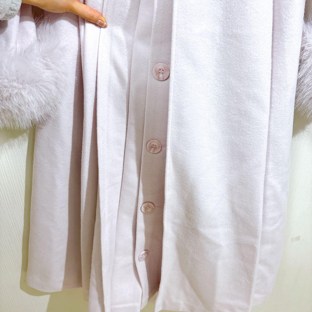 【新品】rienda リエンダ　ウールMIXクラッシィドレスコート　ライトピンク