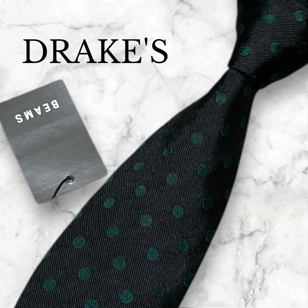 【未使用】DRAKE'S ドレイクス　ネクタイ　ドット柄　タグ付き