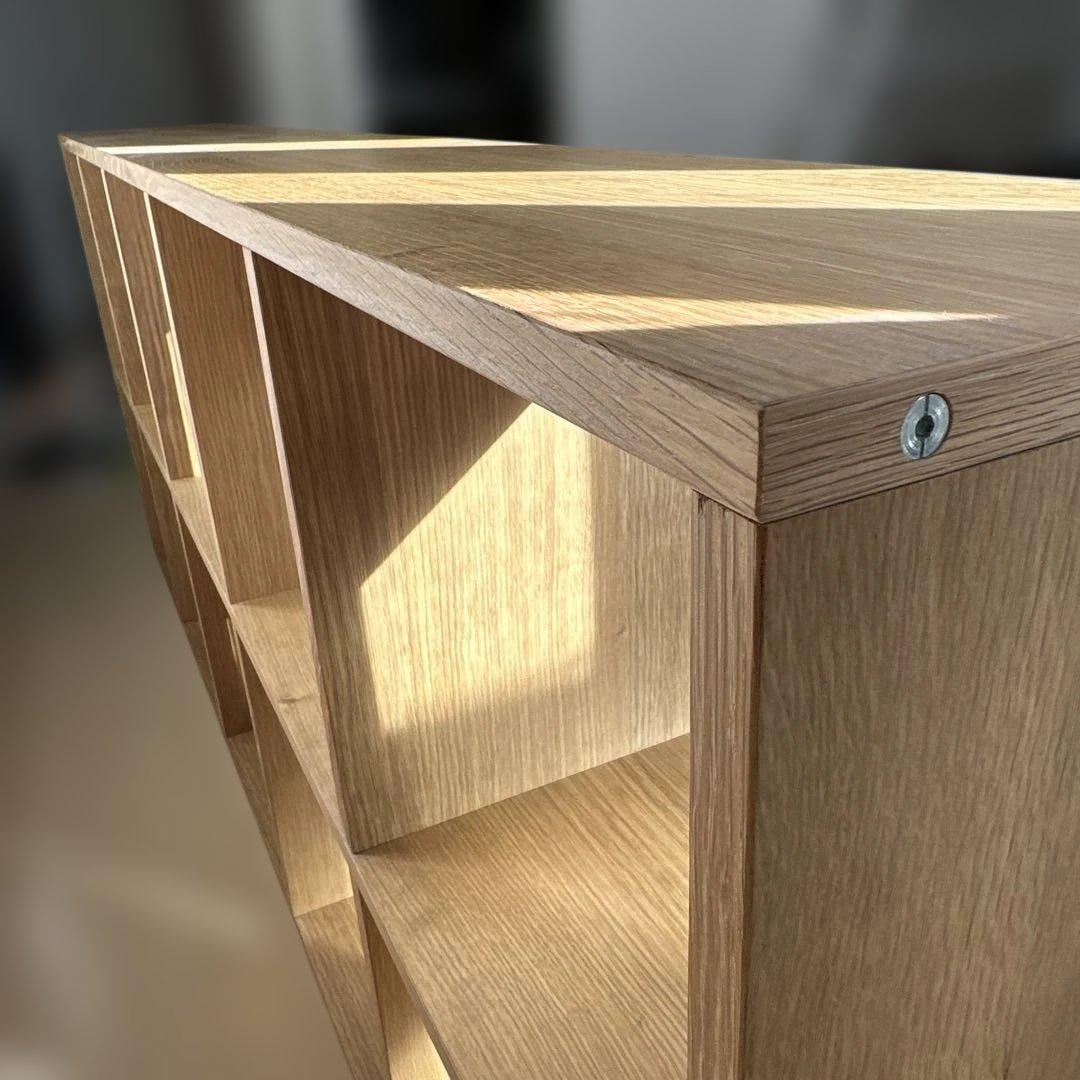 無印良品スタッキングシェルフ　オーク材 ５段×２列・オーク材 コの字棚２個付