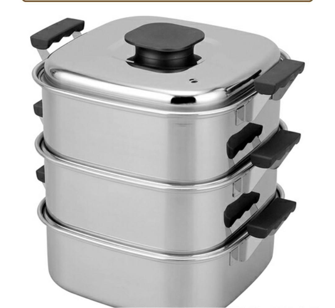 神子島製作所18-0角蒸器 3段 29cm 日本製