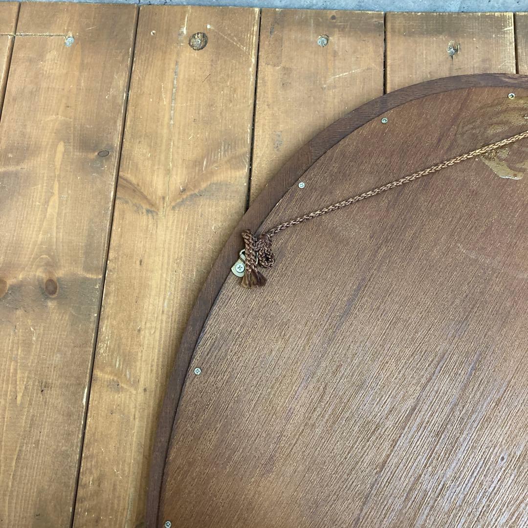 B-2 アンティーク MK木製 楕円形 オーバル型 ウォールミラー 壁掛け鏡