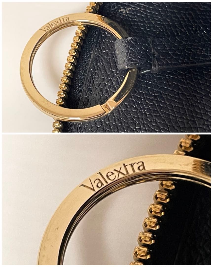 【早い者勝ち！】Valextra ヴァレクストラ　ジップキーホルダー　ブラック系