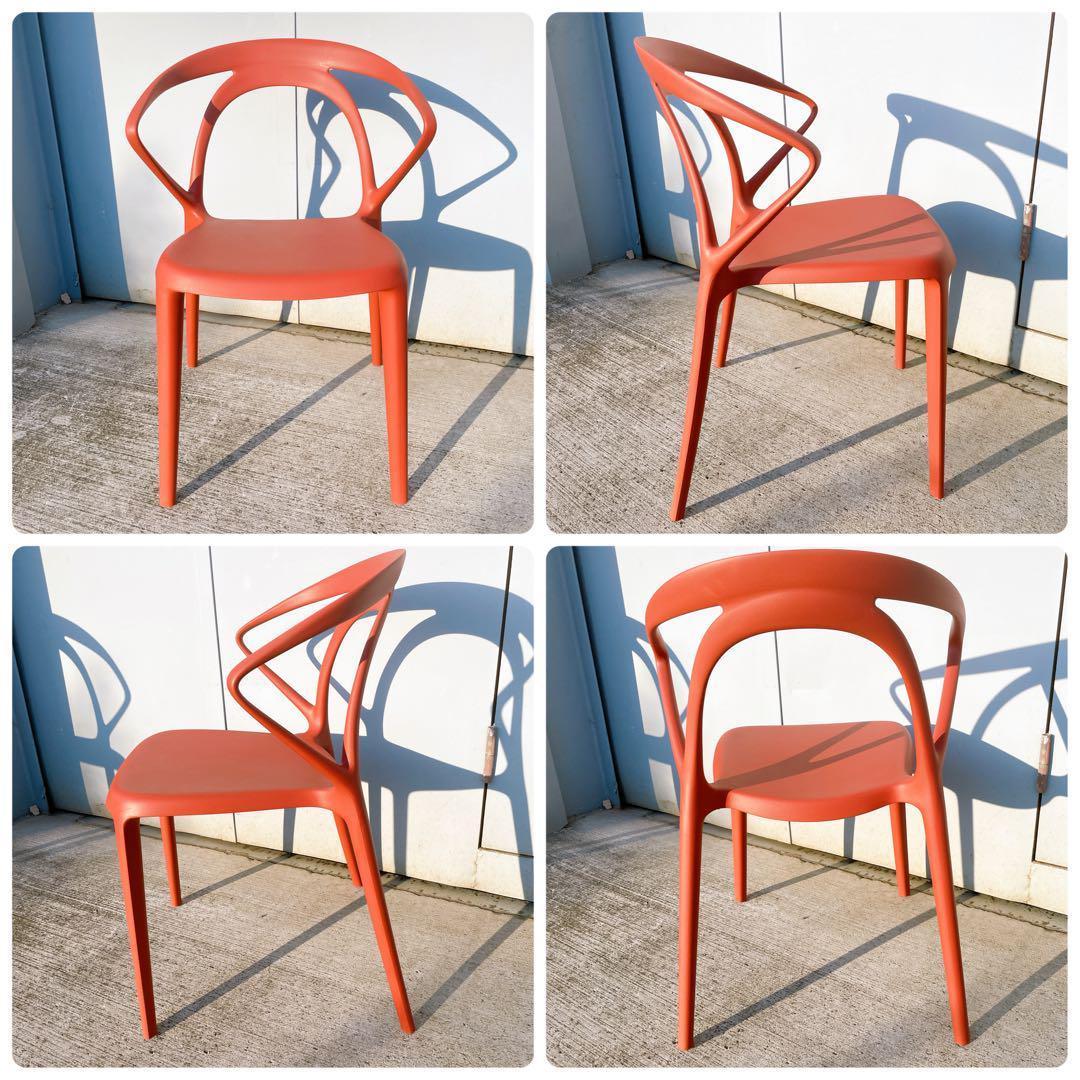 【未使用品】CHERRY エルパソ ダイニングチェア レッド 2脚セット①