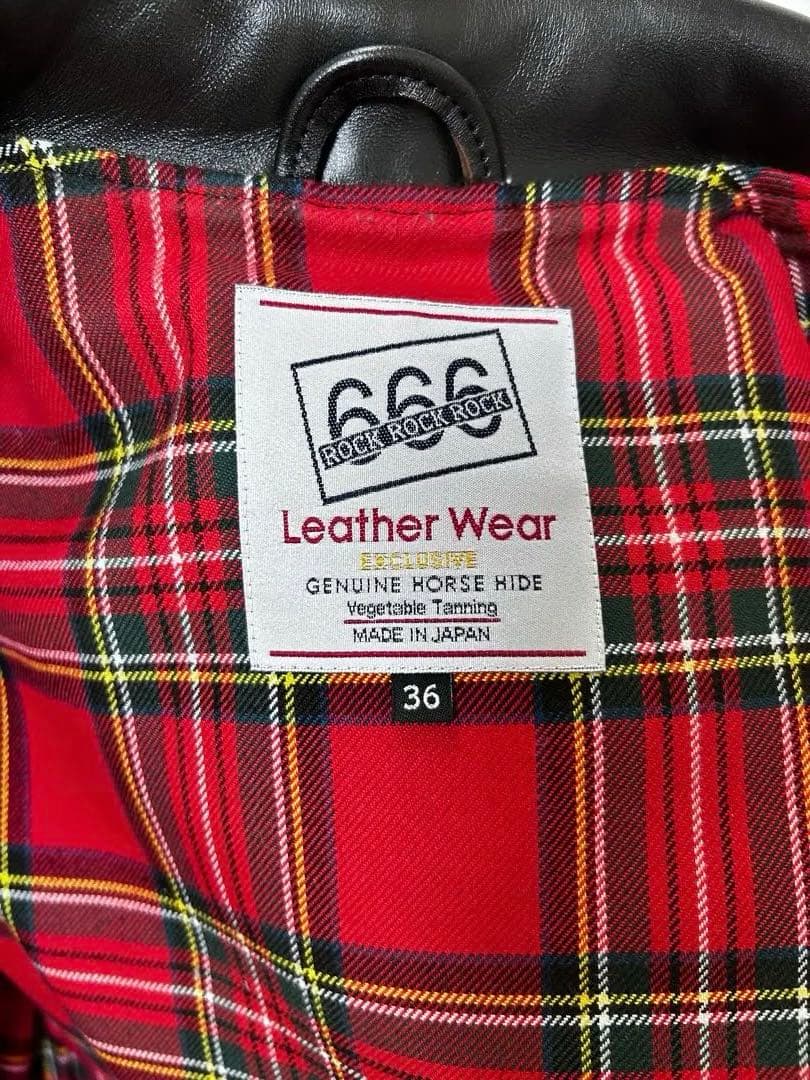 き*よ様 666タイトフィットシングルライダース ホースハイド 36サイズ