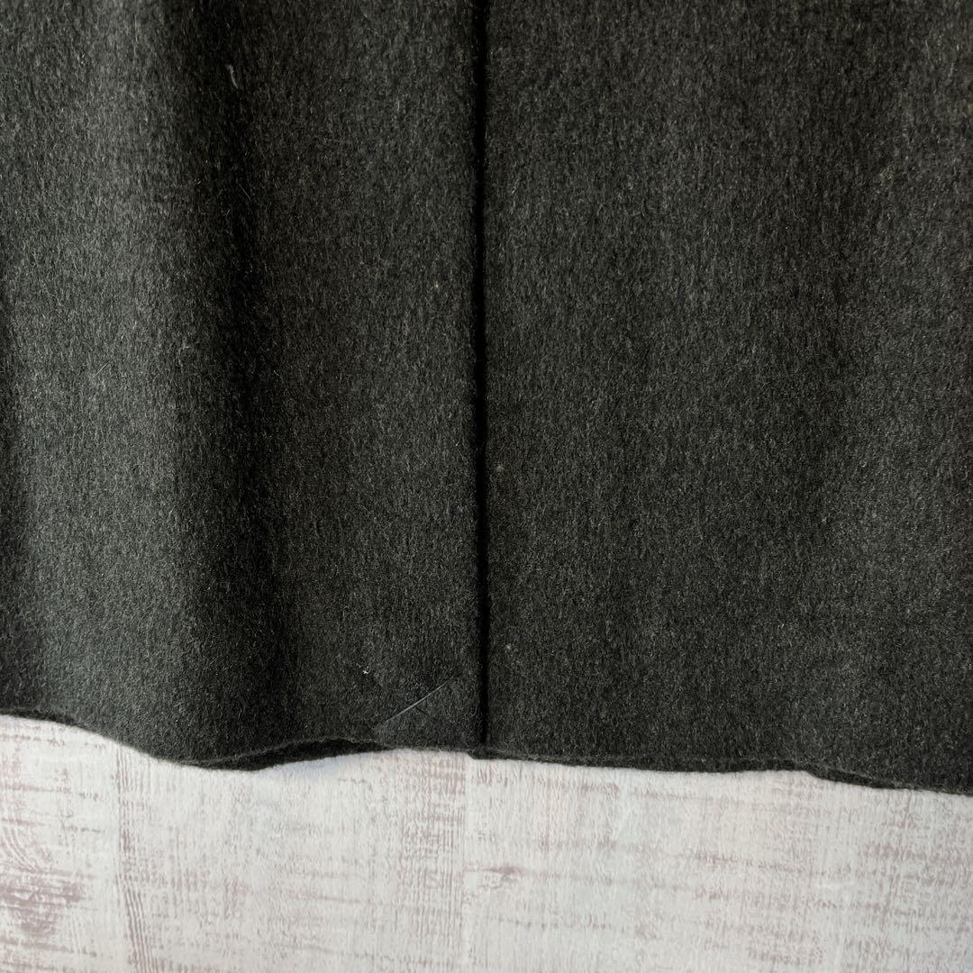 未使用品 上質 カシミヤ100% ロングコート グレー 比翼 ステンカラー M