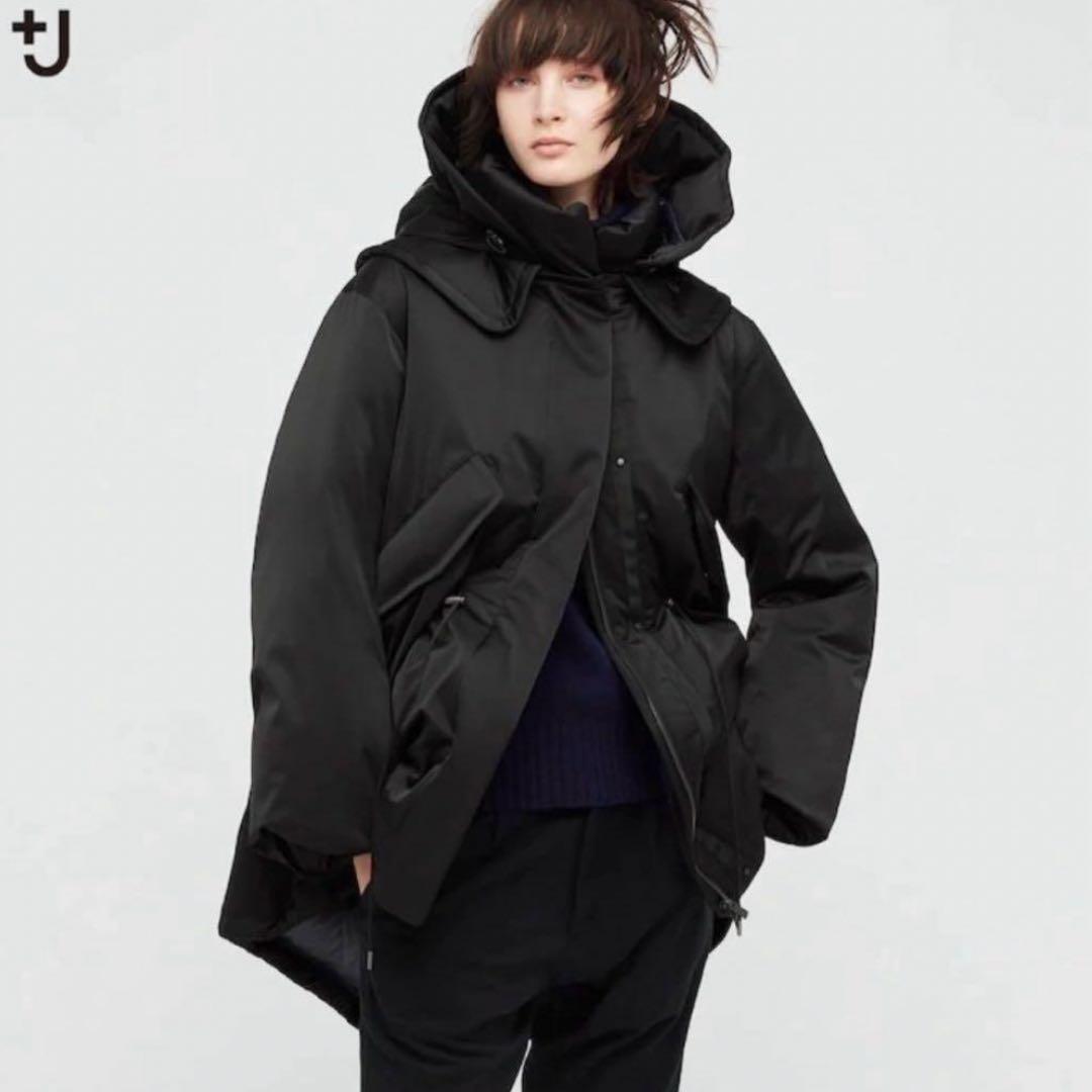 未使用級　人気完売　ユニクロ　プラスジェイ　ダウンショートコート　ブラック　L