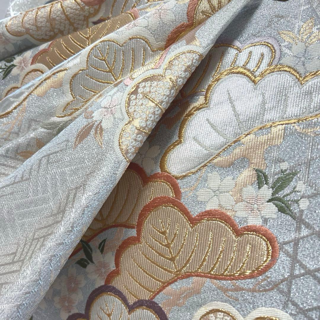 480 振袖フルセット 正絹 コーラルピンク オレンジ 橙 桃 金銀彩 暈し染め