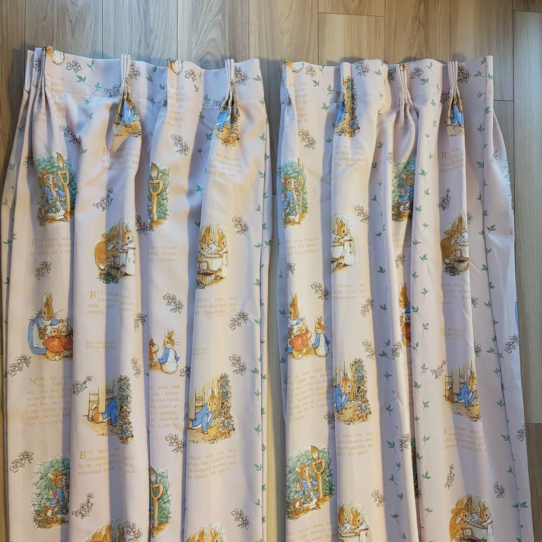 ピーターラビット SINCOL 遮光カーテン 子供部屋 ピンク オーダーメイド