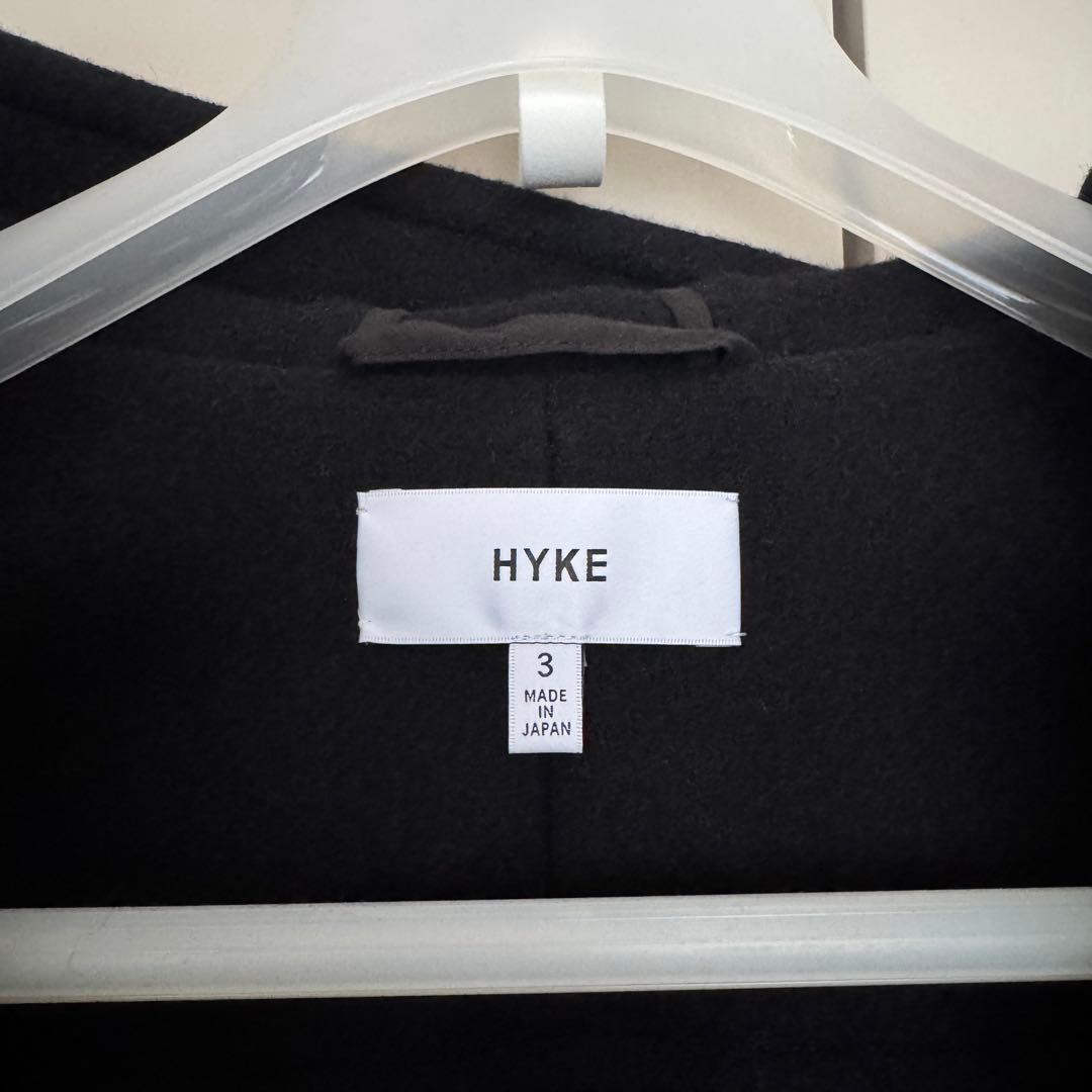 HYKE ハイク メルトンダッフルコート ブラック サイズ3