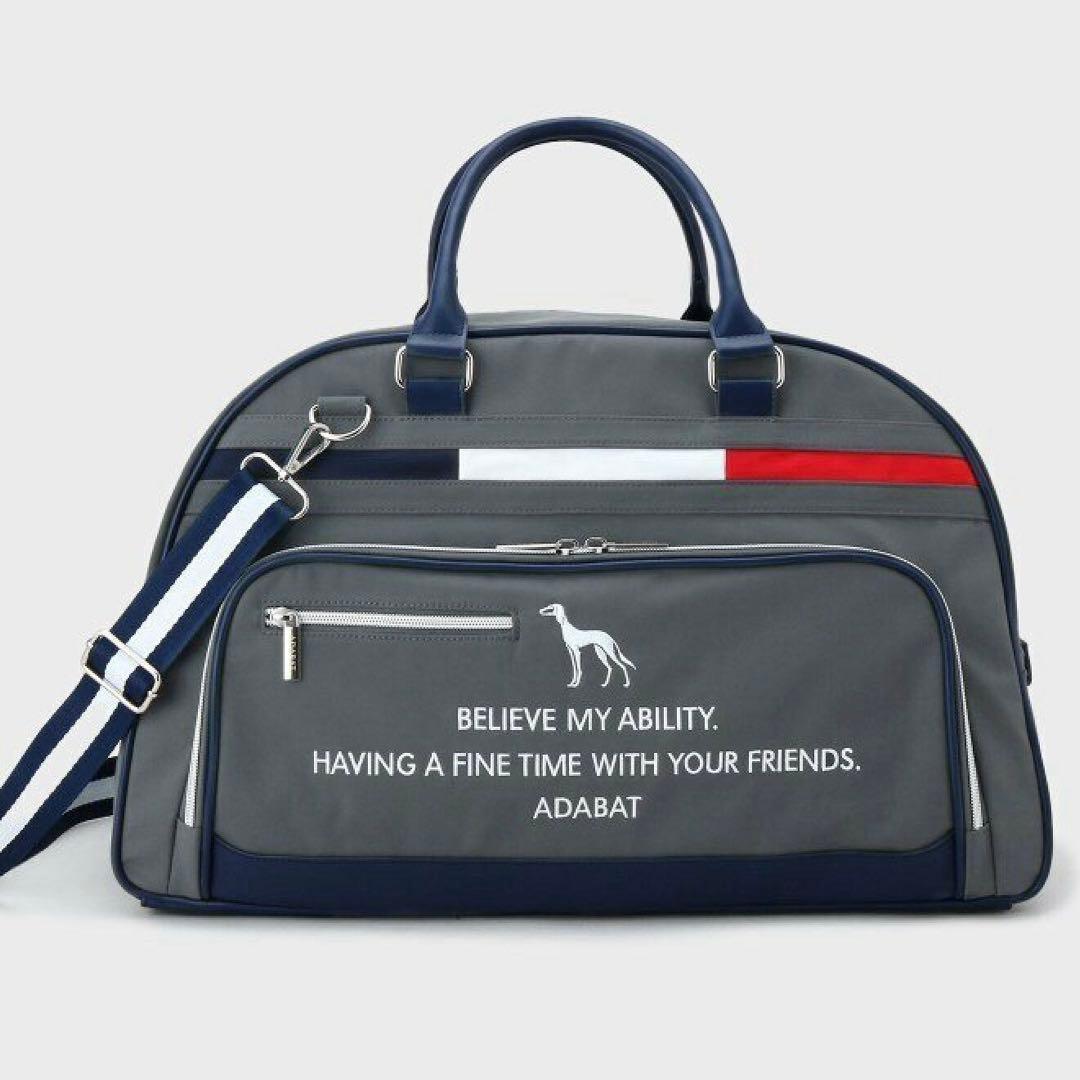 【新レーベル ADABAT NAVY】トリコロールボストンバッグ　ゴルフバッグ