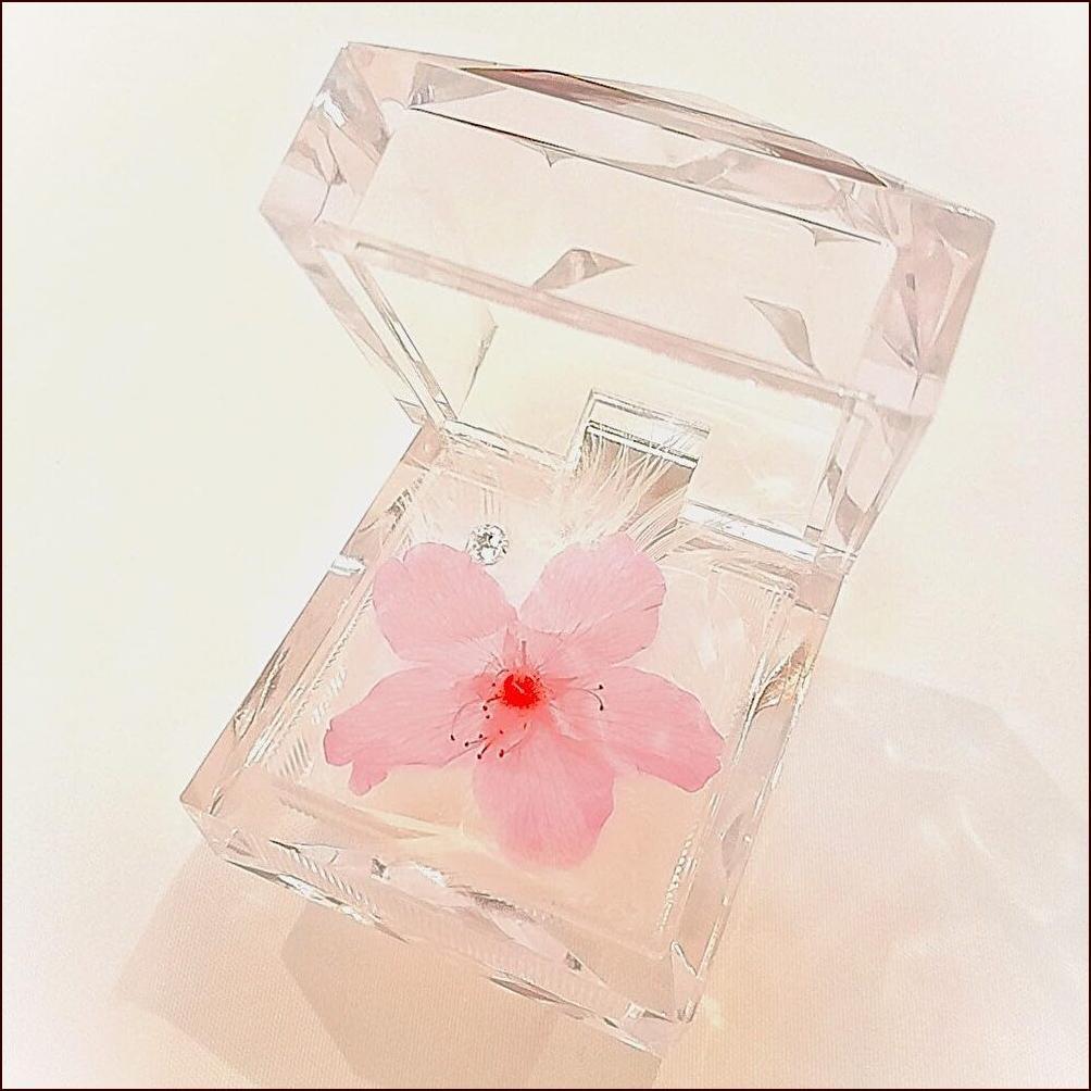 プリザーブドフラワー　ダイヤモンドジュエリー　桜 ピンク