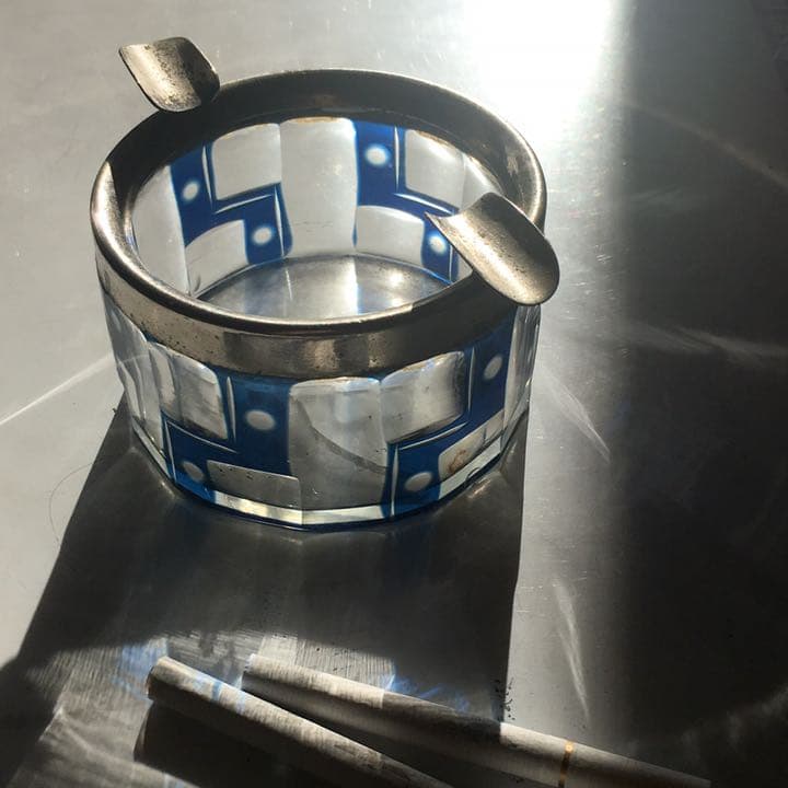 骨董 灰皿 切子 アッシュトレイ アンティーク インテリア