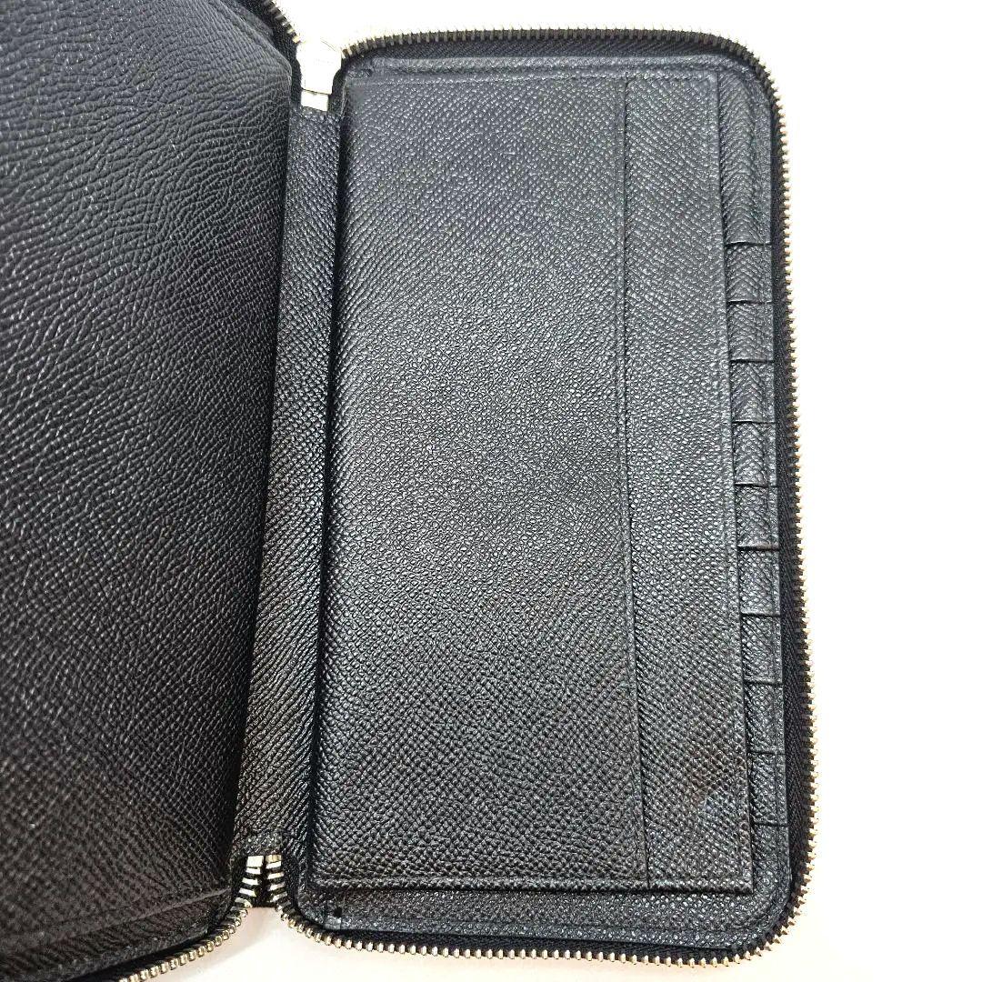 ブルガリ ラウンドファスナー オーガナイザー RFID 黒 サークルロゴ