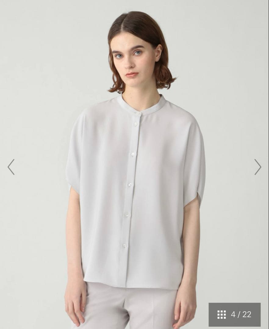 Theory luxe Marvine Amia Blouse シルバーグレー