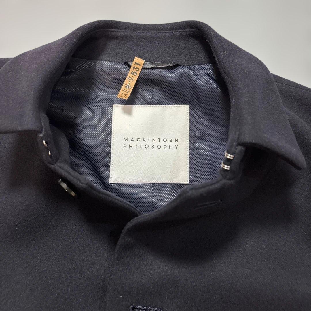 マッキントッシュフィロソフィー ブラック メルトンショートコートステンカラー