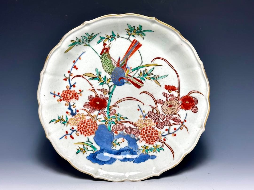 「柿右衛門」花鳥文輪花皿