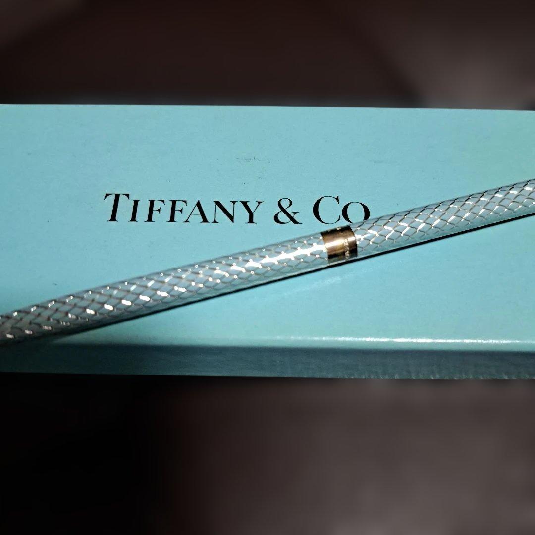 TIFFANY ティファニー ボールペン　ダイヤモンドテクスチャー ブルー❤