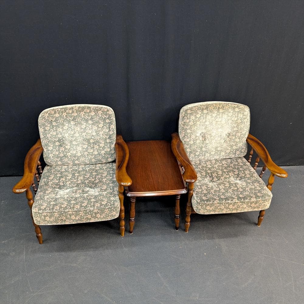 カリモク　コロニアル　応接３点セット　シングルソファ　一人掛け　センターテーブル