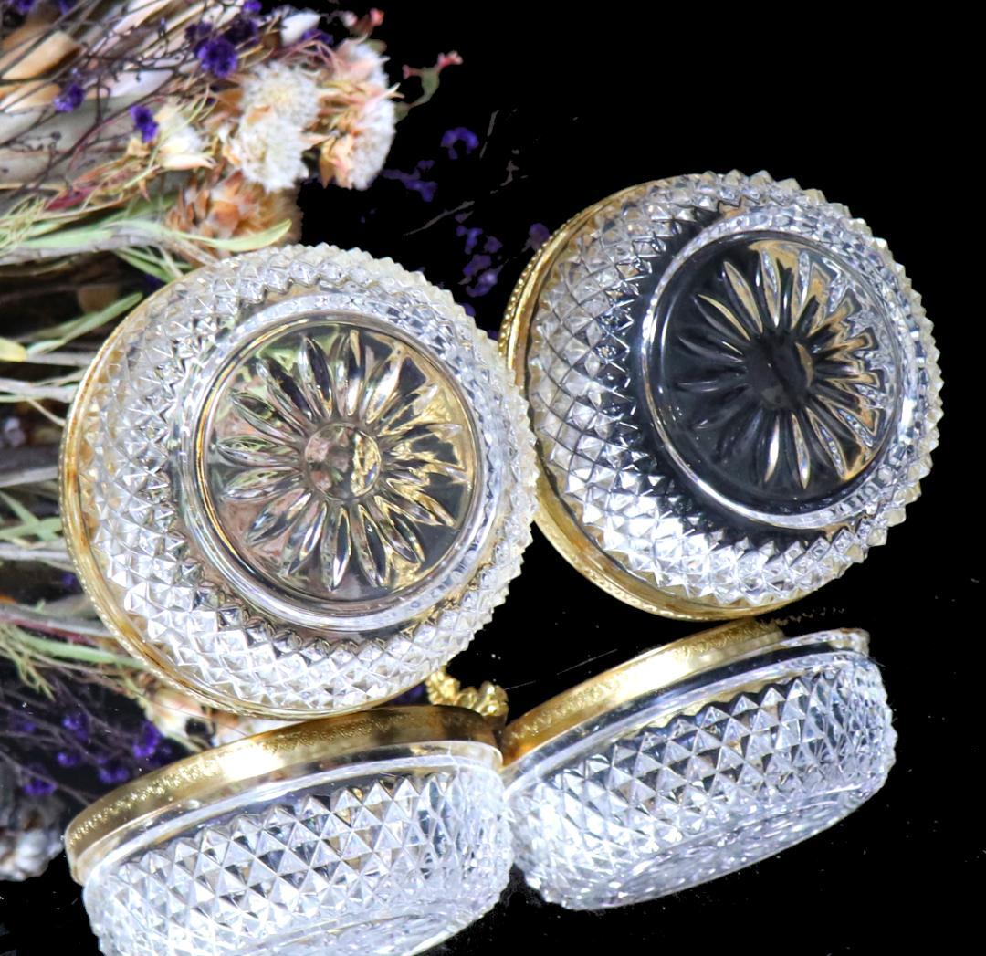 オールド・バカラ 大型 ブロンズ装飾 ドルフィン ハンドル付ボウル ディアマン