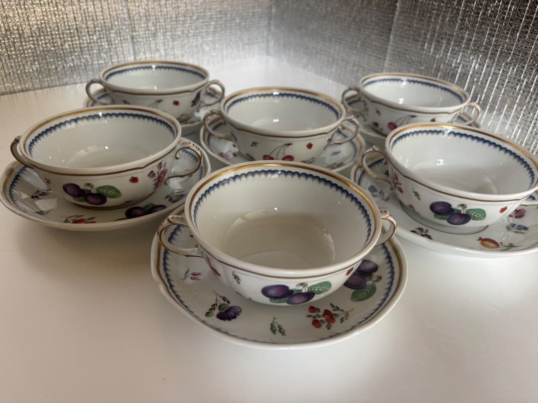 希少！リチャードジノリイタリアンフルーツ　スープカップ ＆ソーサー６個セット