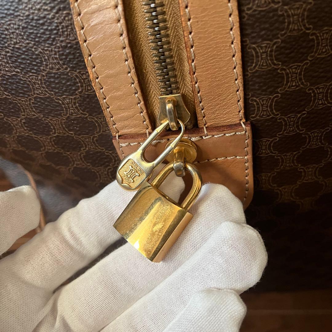 【美品！！】CELINE セリーヌ マカダム ボストンバッグ PVC レザー