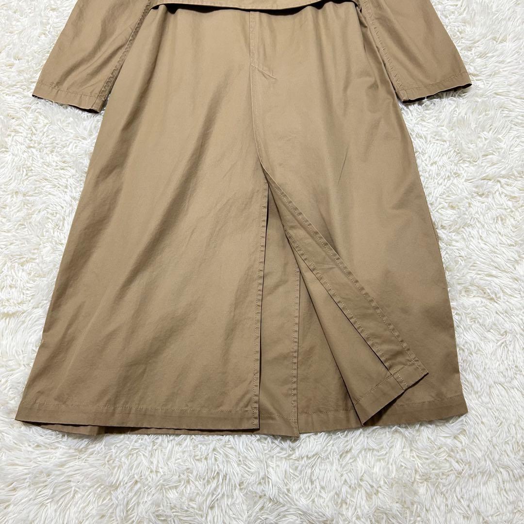 ドゥーズィエムクラス　ロングトレンチコート　ベージュ　ベルト　ダブル　綿100%