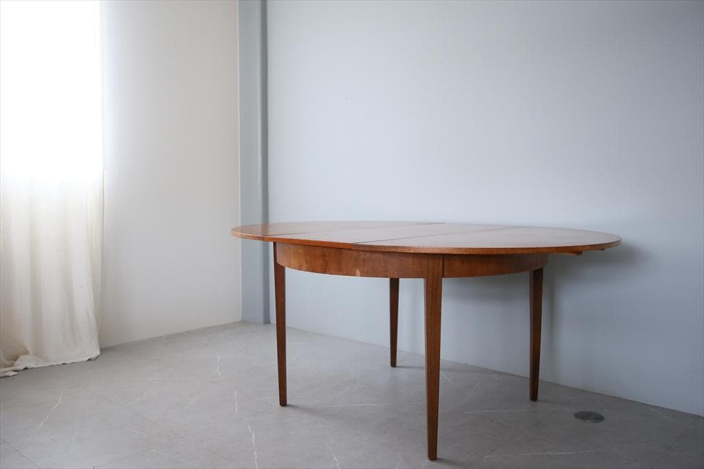 英国アンティーク伸張式ラウンドダイニングテーブル/エクステンション机92-217