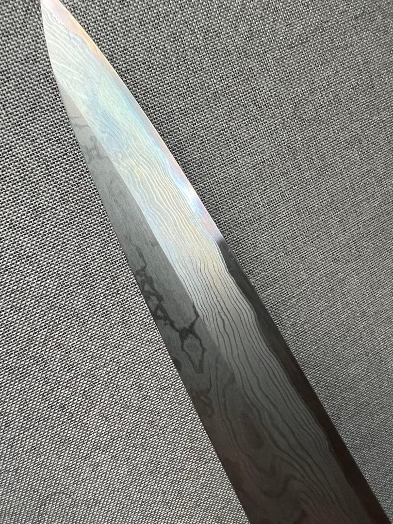 マグロ出刃包丁 とダマスカス柳刃青紙鋼-2本セット