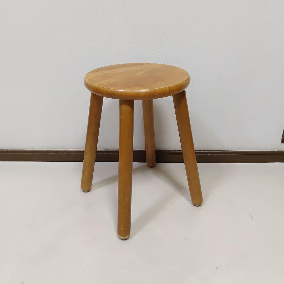 Antique Stool アンティーク スツール 天然木 4本脚 送料無料