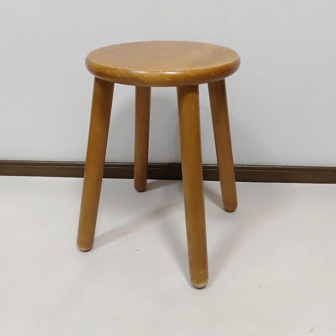 Antique Stool アンティーク スツール 天然木 4本脚 送料無料