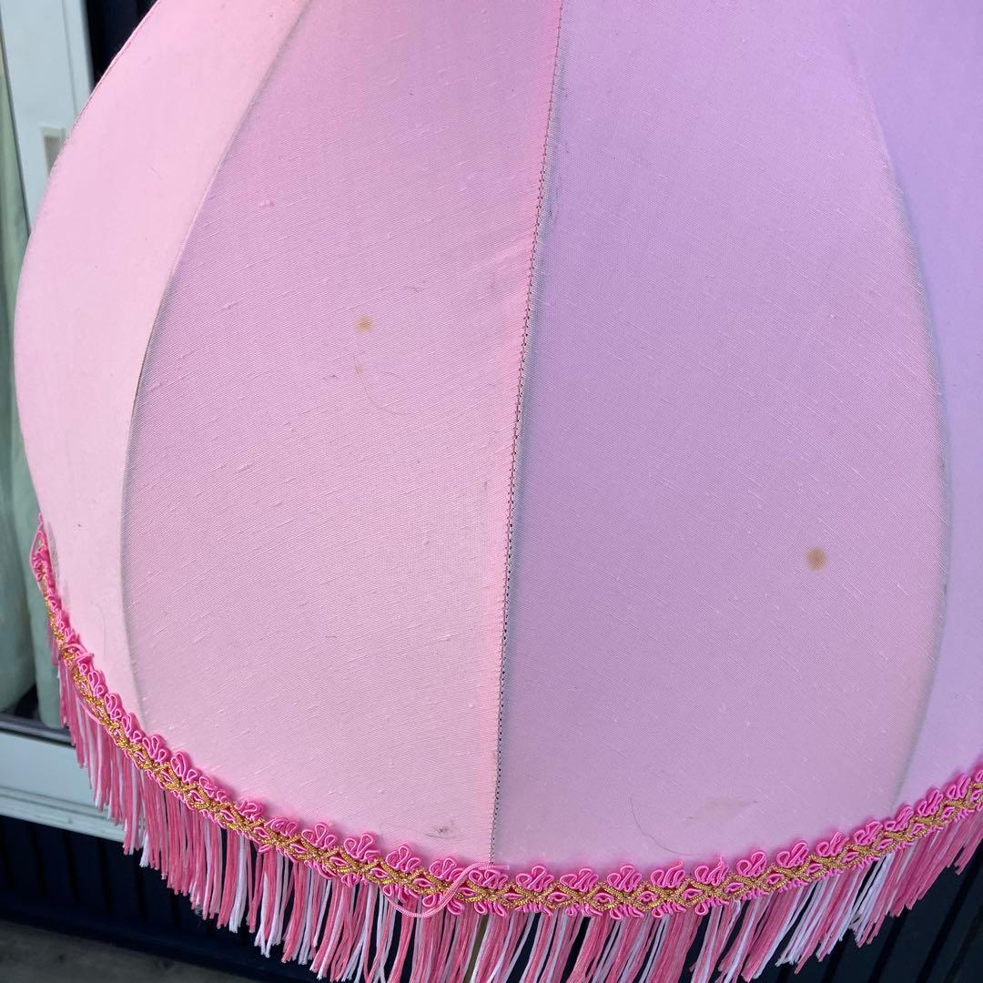 昭和レトロ SWG スタンドライト フリンジシェードランプ フロアライト ピンク