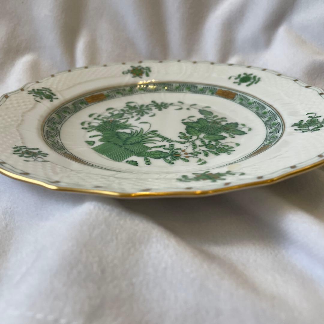 s*e様 ヘレンド　インドの華　緑色植物模様 波形プレート3枚　セット