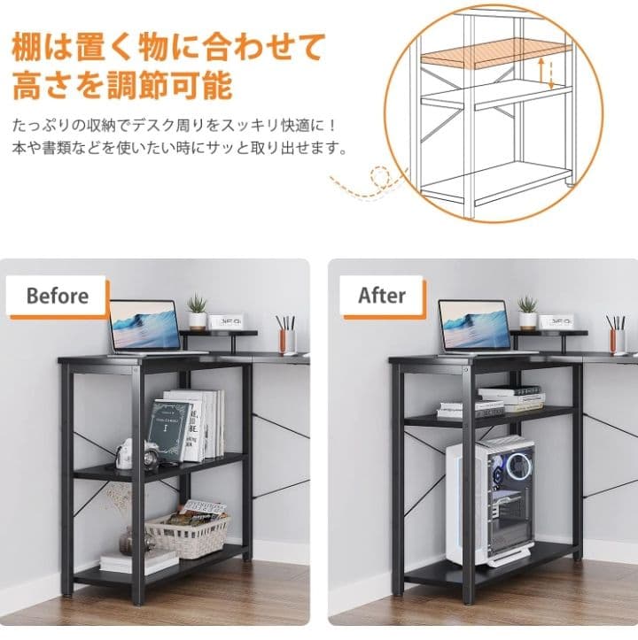 ODK パソコンデスク L字 ゲーミングデスク 幅130 L字デスク つ180