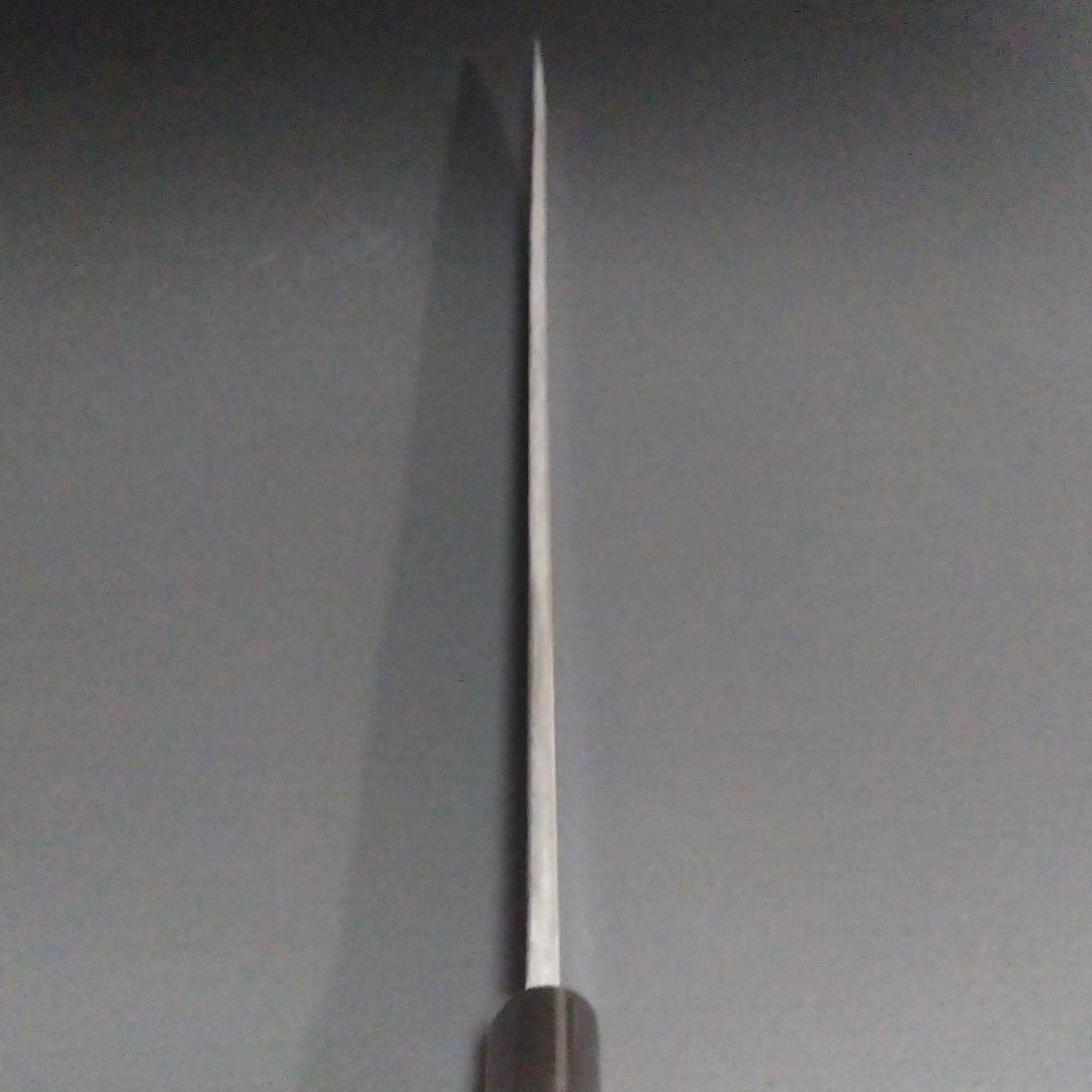 【逸品】築地 正本 柳刃包丁 鋼製 片刃 右 刃渡り220㎜ 研ぎ済