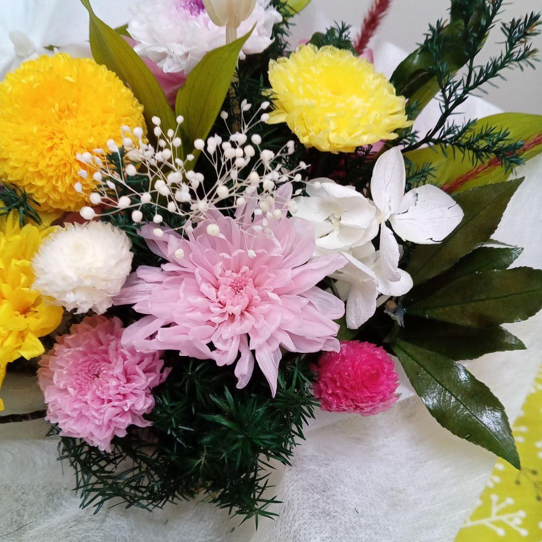 プリザーブドフラワー　かご花　仏花　お供え花