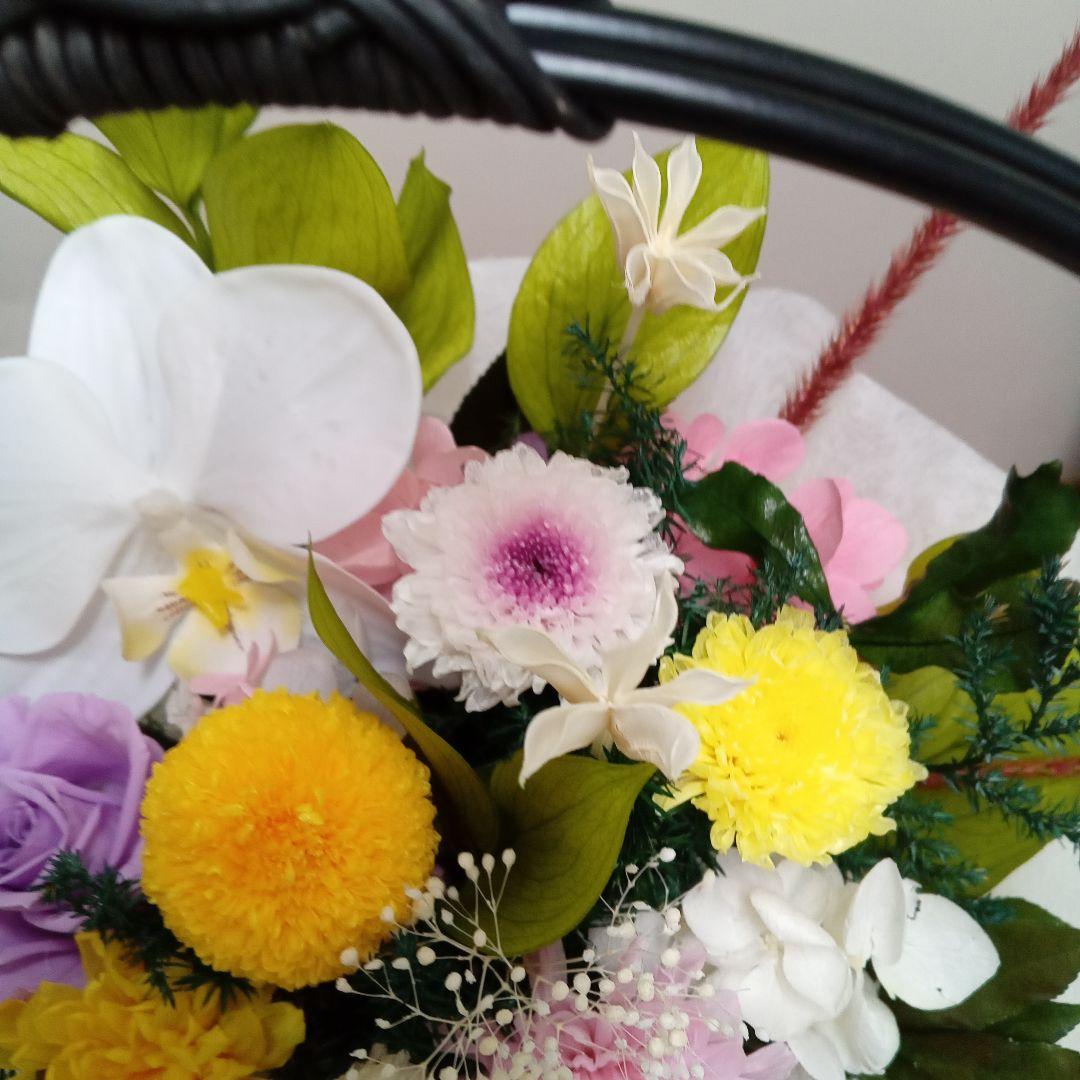 プリザーブドフラワー　かご花　仏花　お供え花