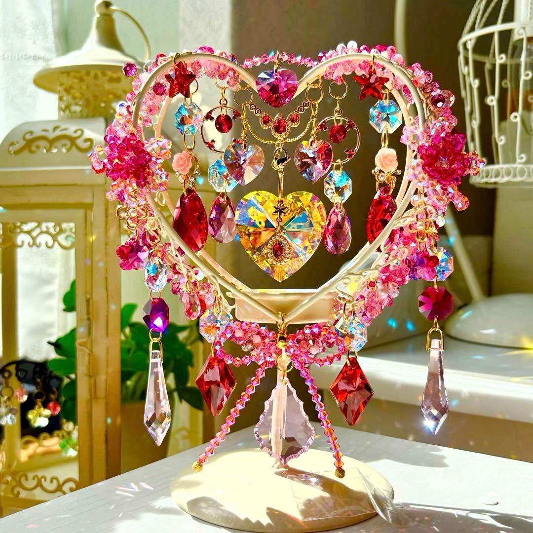 ハート✩.*˚SWAROVSKI置き型サンキャッチャー