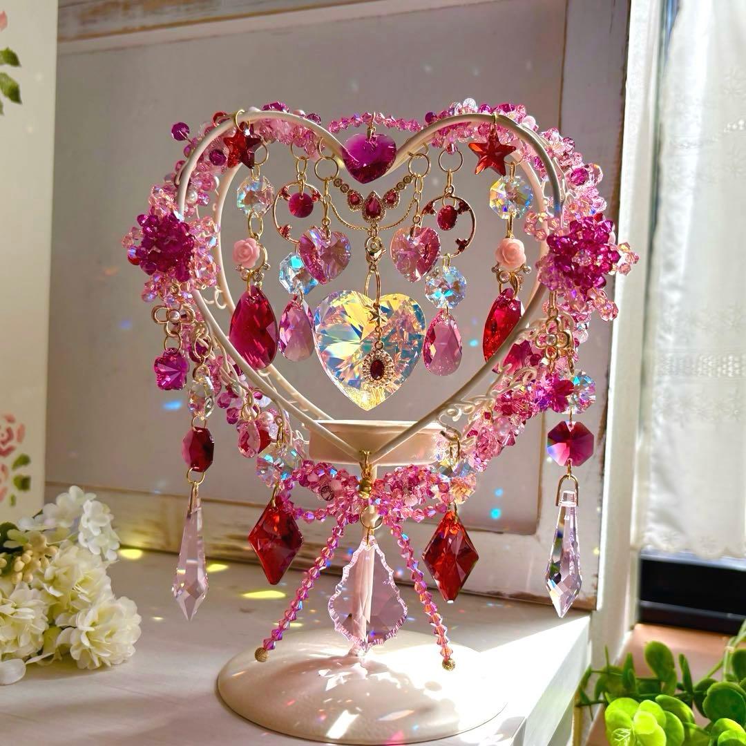 ハート✩.*˚SWAROVSKI置き型サンキャッチャー