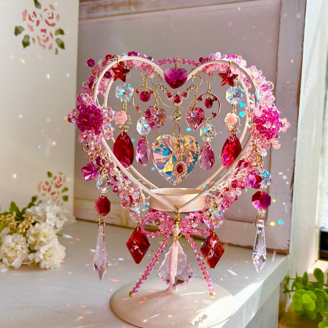 ハート✩.*˚SWAROVSKI置き型サンキャッチャー