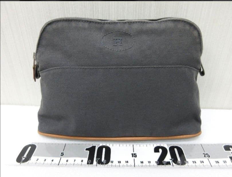 HERMES　エルメス　ボリードポーチ　キャンバスレザー