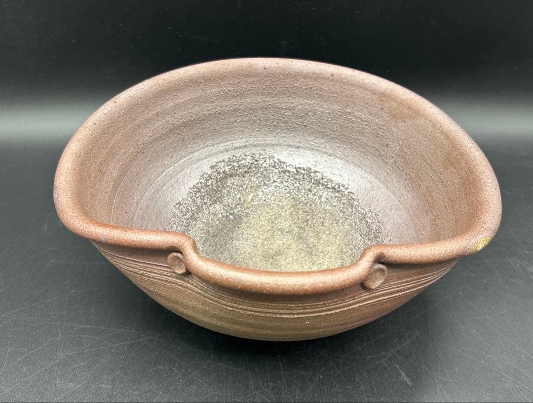陶器　丹波焼　焼締　片口大鉢　窯印あり　未使用品