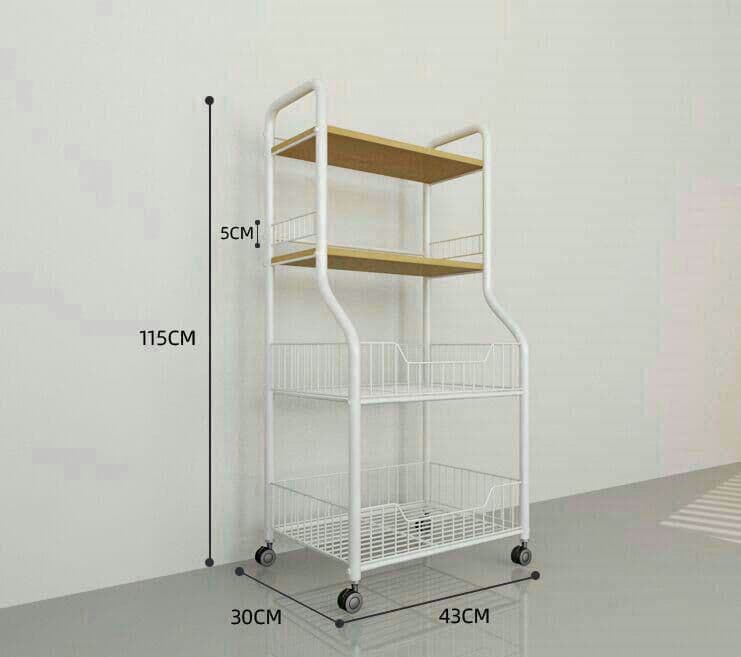 キッチンラック多層可動プーリ床式リビング小型きょう雑物電子レンジオーブン収納0