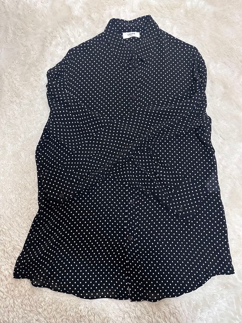 CELINE ドット レーヨン シャツ エディスリマン ジャケット 41 メンズ
