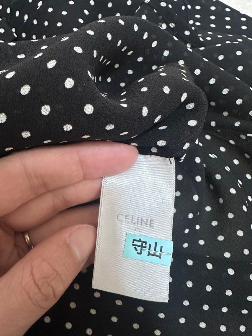 CELINE ドット レーヨン シャツ エディスリマン ジャケット 41 メンズ