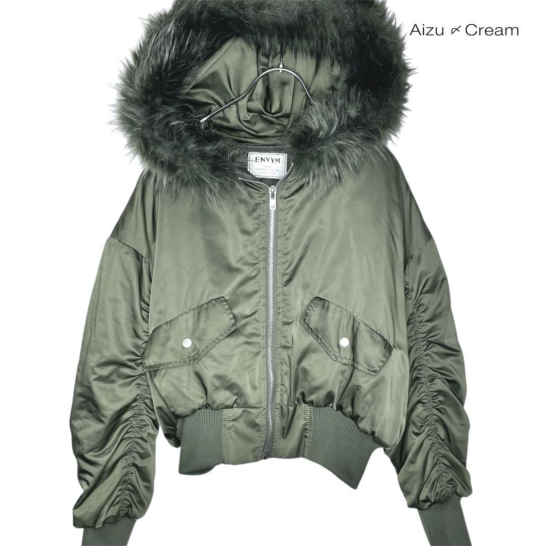 N2B 短丈 ダウン モス カーキ ファー 00s 平成 フライトジャケット