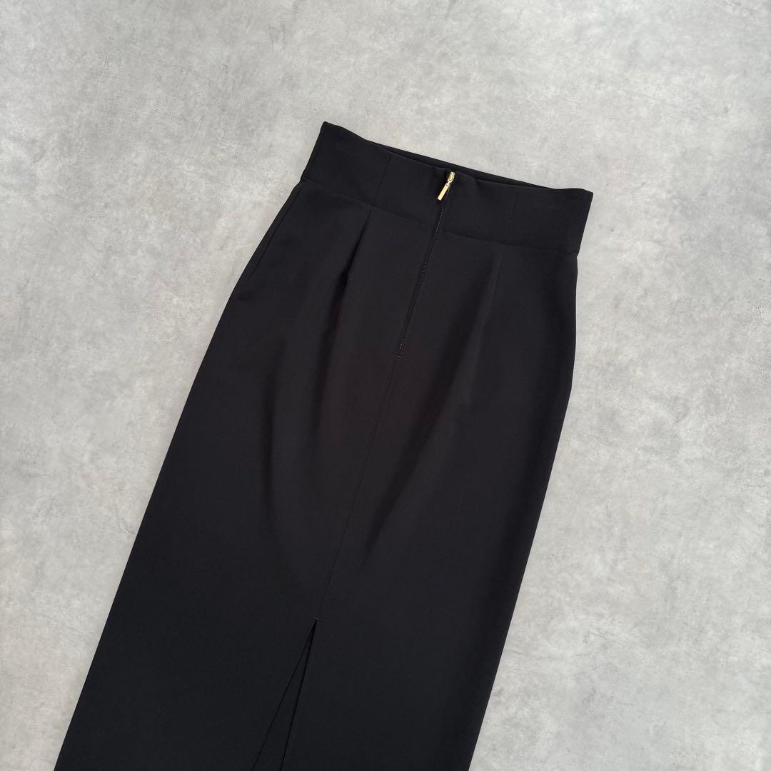 awi NOBLE ジャージーライクカラータイトスカート 40 黒 ロング