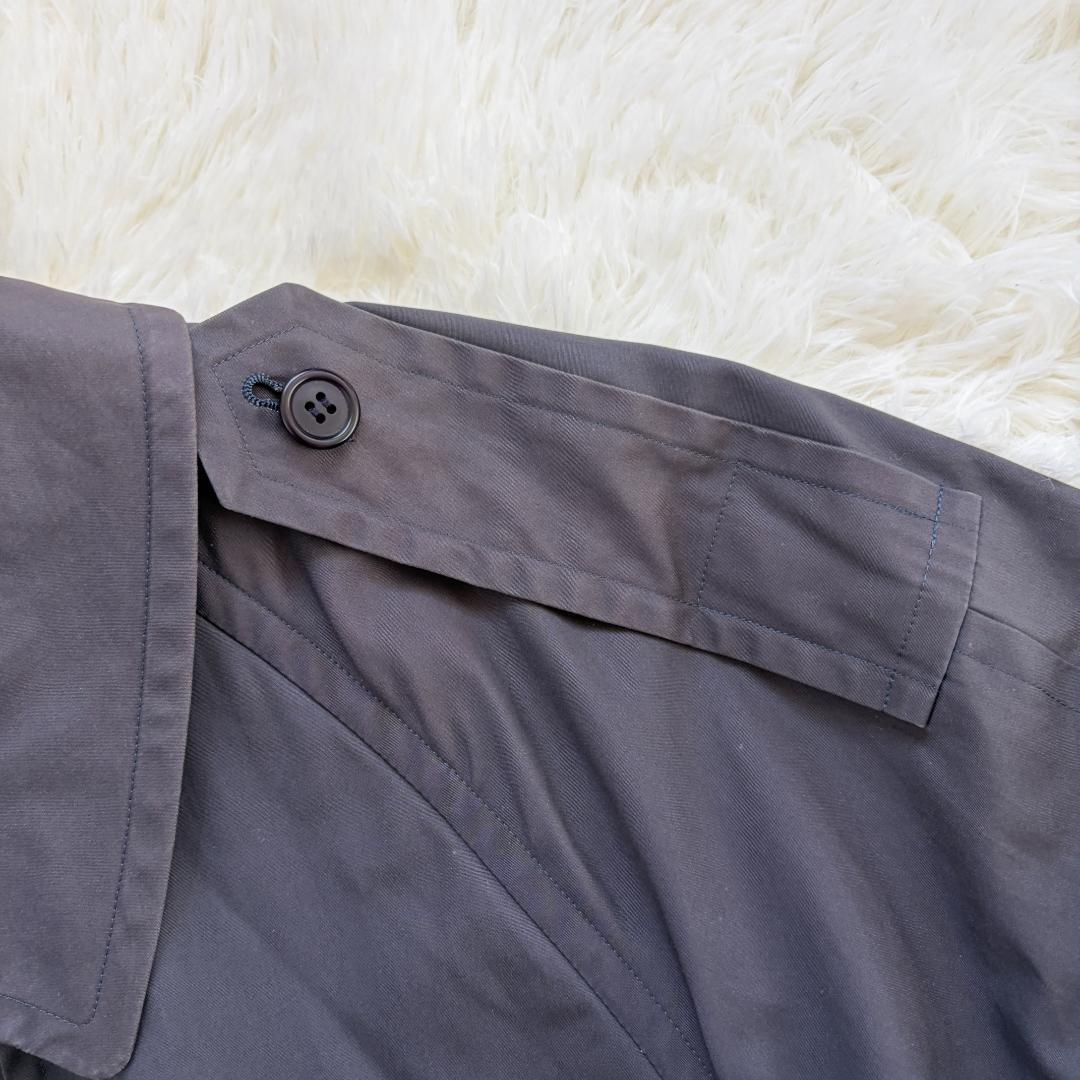 【XL相当】BURBERRY　トレンチコート　ライナー付き　チェック　グレー