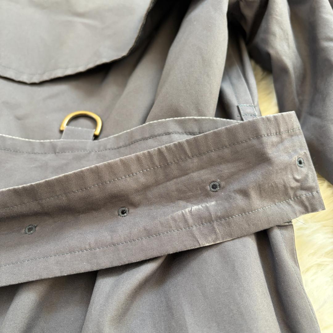 【XL相当】BURBERRY　トレンチコート　ライナー付き　チェック　グレー
